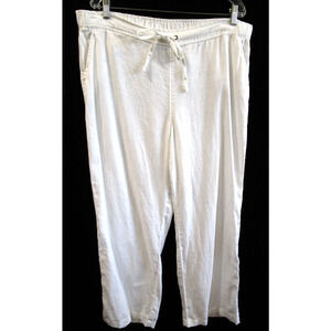 Vince Camuto White 100% Linen Wide Leg Trouser Pants Women XL
